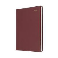 2025 Diary Collins Belmont Desk A4 Day to Page Burgundy 147.V78