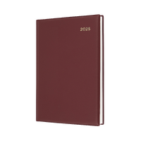 2025 Diary Collins Belmont Desk A5 Day to Page Burgundy 187.V78