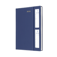 2025 Diary Collins Belmont Desk A5 2 Days to a Page Windowfaced Navy 287W.V59