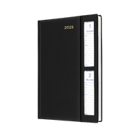 2025 Diary Collins Belmont Desk A5 2 Days to a Page Windowfaced Black 287W.V99