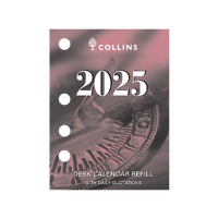 2025 Refill Collins Desktop Calendar Side Punch DCRS