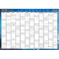 2025 Year Planner Writeraze QC2 700x500mm Wall Laminated Unframed 10600