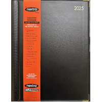 2025 Diary Nextra Executive A4 Day to Page Black NXA4D