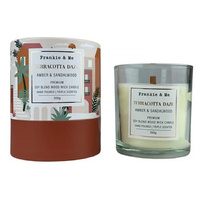 Frankie & Me Terracotta Daze Scented Candle 200g Amber & Sandalwood E9402