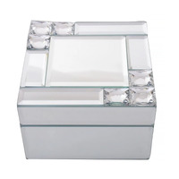 Jewellery Box Mirror Crystal 12cm Square Gifts for Her Gibson Gifts 20804