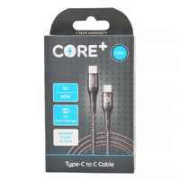 Core Plus Braided Cable 1.5m Type-C, Gibson Gifts 26257