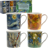 Artists Mugs Set of 4 Vincent Van Gogh, Gibson Gifts 26447