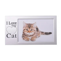 Photo Frame I Love My Cat 6x4 Matte Silver Gibson Gifts 29462