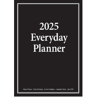 2025 Planner Everyday A4 Month to View Black Bartel BG503