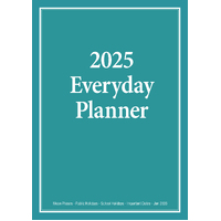 2025 Planner Everyday A4 Month to View Teal Bartel BG503