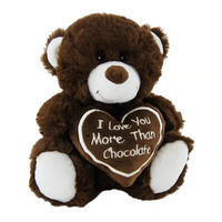 Elka Plush Bear with Heart 18cm I Love You More Than Chocolate 76201-CH18