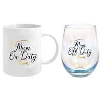 Mug & Stemless Gift Set Mum On Duty MU007