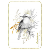 Old Tupton Ware Fauna Flora of Australia Tea Towel 50x70cm Gold Kookaburra, Landmark OT309