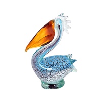 Coloured Art Glass 18cm Pelican Petros Collectible Figurine Ornament, Whitehill CMG-PETROS