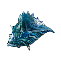 Coloured Art Glass 18cm Triton Blue Shell Collectible Figurine Ornament, Whitehill CMG_TRITON