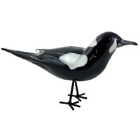 Coloured Art Glass 24cm Magpie Collectible Figurine Ornament, Whitehill CMG-MAGPIE