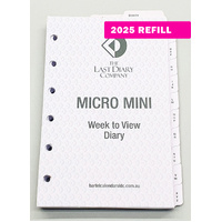 2025 Refill Nicholls A7 Micro Mini Week to View Complete Last Diary Company NA77C