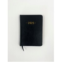 2025 Diary Fashion A7 Week to View Hard Cover Black, OzCorp DA15