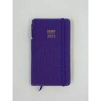 2025 Diary Contempo Slim Week to View w/ Pen Violet, Ozcorp D823