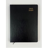 2025 Diary Contempo A4 Day to Page Black, Ozcorp D844