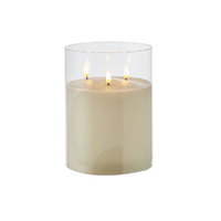 Rogue LED Pillar Triflame Candle 15x20cm Glass 45.2140.00