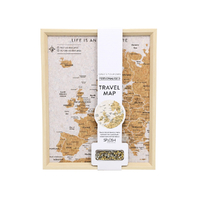 Splosh Travel Map Desk 22x27cm Framed Cork Board with Pins EUROPE TVB16