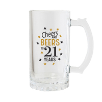 Sip Celebration Beer Glass 21st Birthday by Splosh, Gift For Him SPCB21