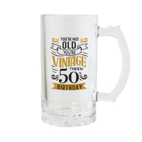 Sip Celebration Beer Glass 50th Birthday by Splosh, Gift For Him SPCB50