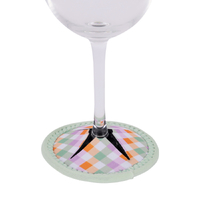 Splosh Picnic Wine Glass Coaster 9.5cm Spring Check PIC105