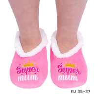 SnuggUps Slippers Women's Quote Small Super Mum, Splosh SNWQMUM01