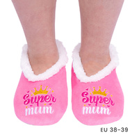 SnuggUps Slippers Women's Quote Medium Super Mum, Splosh SNWQMUM02