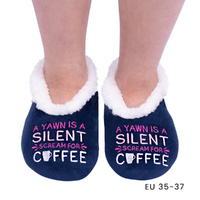 SnuggUps Slippers Women's Quote Small Coffee, Splosh SNWQCOF01