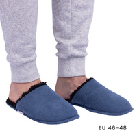 SnuggUps Slippers Men's Slide Extra Large Denim, Splosh SNMSD03