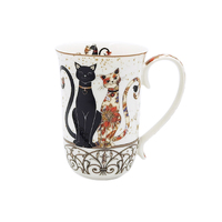 PNC Mug 405mL Cat Couple Fine Bone China CW1561