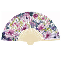 Artico Bamboo Hand Fan Bluhen Peonie Rose Folding Fan BH040