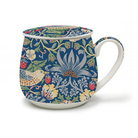 Artico Mug with Tea Infuser William Morris Strawberry Thief Blue BM03