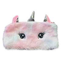 Fluffy Pencil Case Unicorn with Bright Eyes