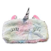 Fluffy Pencil Case Unicorn with Smiley Eyes