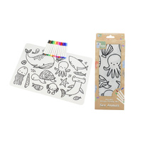 Koala Dream Drawing Mat Reusable Silicone with Markers 38cm Sea Animals, Eleganter CA3030A