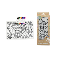 Koala Dream Drawing Mat Reusable Silicone with Markers 38cm Jungle Animals, Eleganter CA3030B