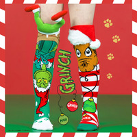 Madmia Socks Ages 6-99 One Size Fits Most - GRINCH & THE CHIMNEY