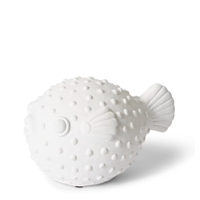 Elme Living Figurine Blow Fish Sculpture 18x12x10cm White DE.024.WH Home Decor