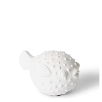 Elme Living Figurine Blow Fish Sculpture 13x9x8cm White DE.023.WH Home Decor