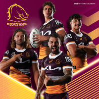 2025 Calendar NRL Brisbane Broncos Square Wall Paper Pocket CNRB1