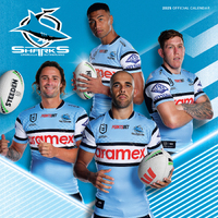 2025 Calendar NRL Cronulla Sutherland Sharks Square Wall Paper Pocket CNRB4