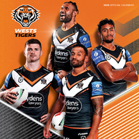 2025 Calendar NRL Wests Tigers Square Wall Paper Pocket CNRB16