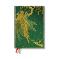 2024-2025 18-Month Diary Paperblanks Olive Fairy Flexi Midi Week-At-A-Time Horiz.