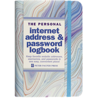 Peter Pauper Press The Personal Internet Address & Password Logbook Blue Agate 330925