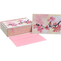 Peter Pauper Press Boxed Blank Note Cards - Cherry Blossoms in Spring 343123