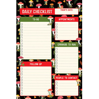 Peter Pauper Press Note Pad Mushrooms Daily Checklist 343604